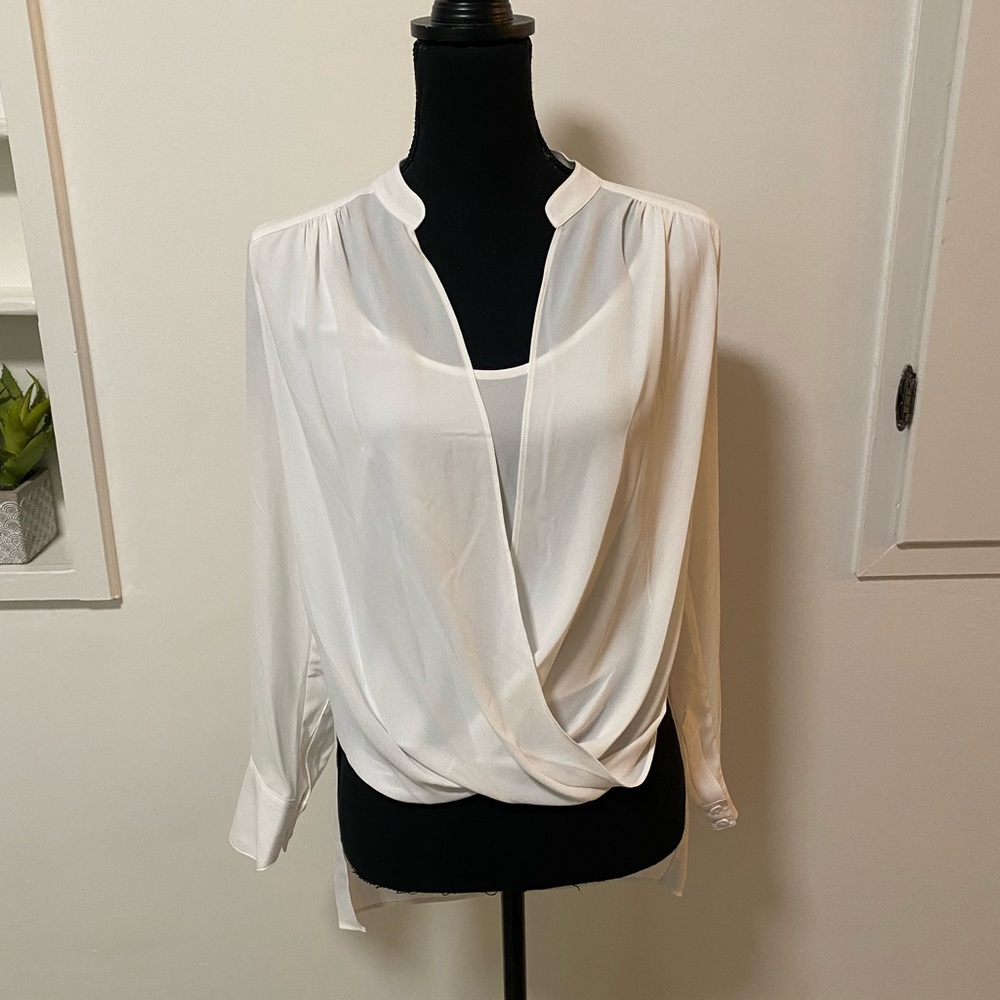 BCBGMAXAZRIA Faux Wrap Top